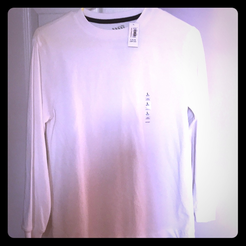 Boys White Long Sleeve T shirt